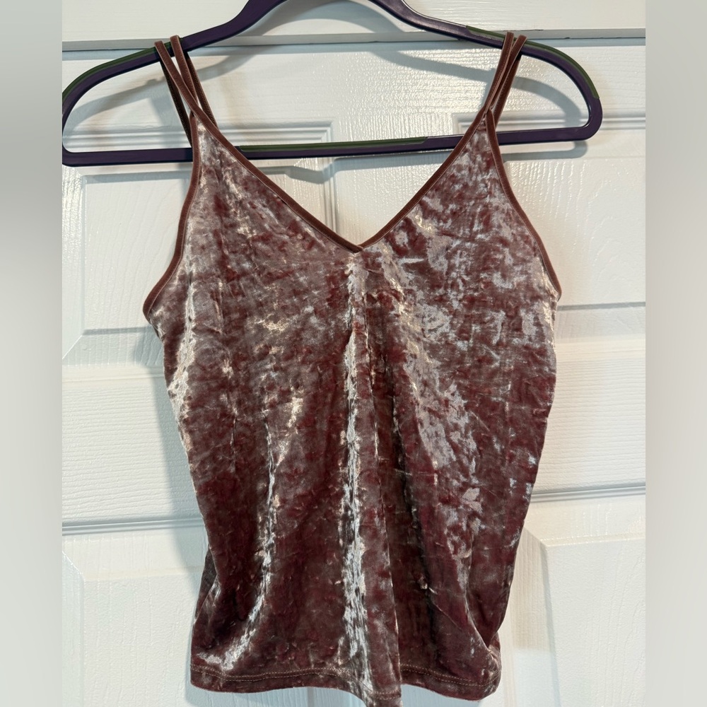 American Eagle Outfitters Maroon Velvet Top